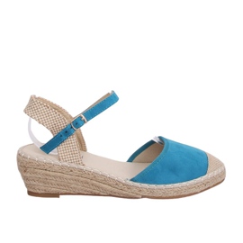Alpargatas azules con cuñas LLI-3M85 L.BLUE