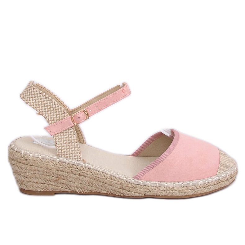 Alpargatas rosas con cuñas rosa LLI-3M85 Rosa rosado