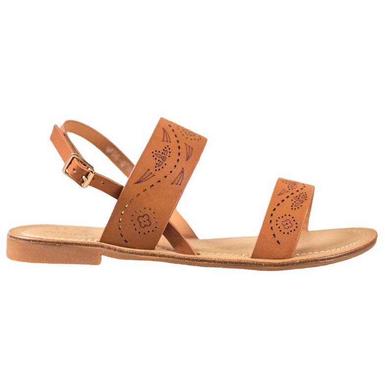 Small Swan Sandalias Con Patrón Calado marrón Small Swan Sandalias Con Patrón Calado marrón