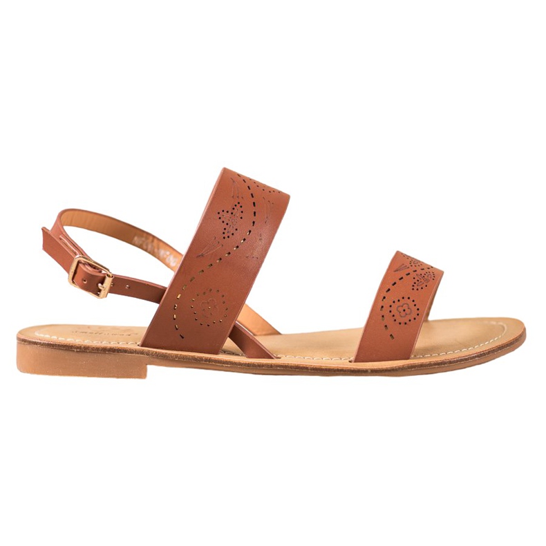 Small Swan Sandalias Con Patrón Calado marrón Small Swan Sandalias Con Patrón Calado marrón