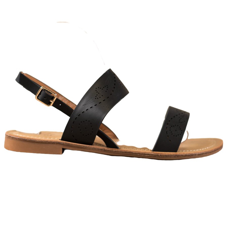 Small Swan Sandalias Con Patrón Calado negro Small Swan Sandalias Con Patrón Calado negro