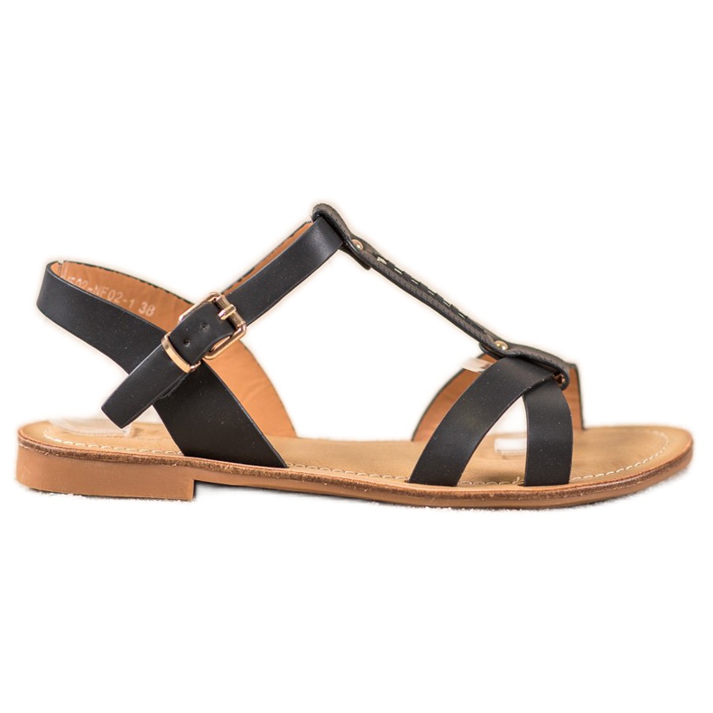 Small Swan Sandalias negras elegantes negro