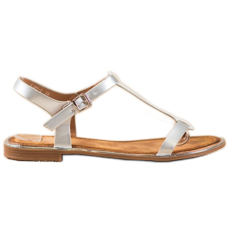Small Swan Sandalias elegantes con cuero ecológico gris