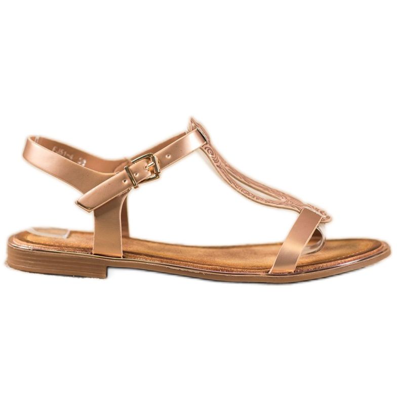 Small Swan Sandalias elegantes con cuero ecológico dorado Small Swan Sandalias elegantes con cuero ecológico dorado