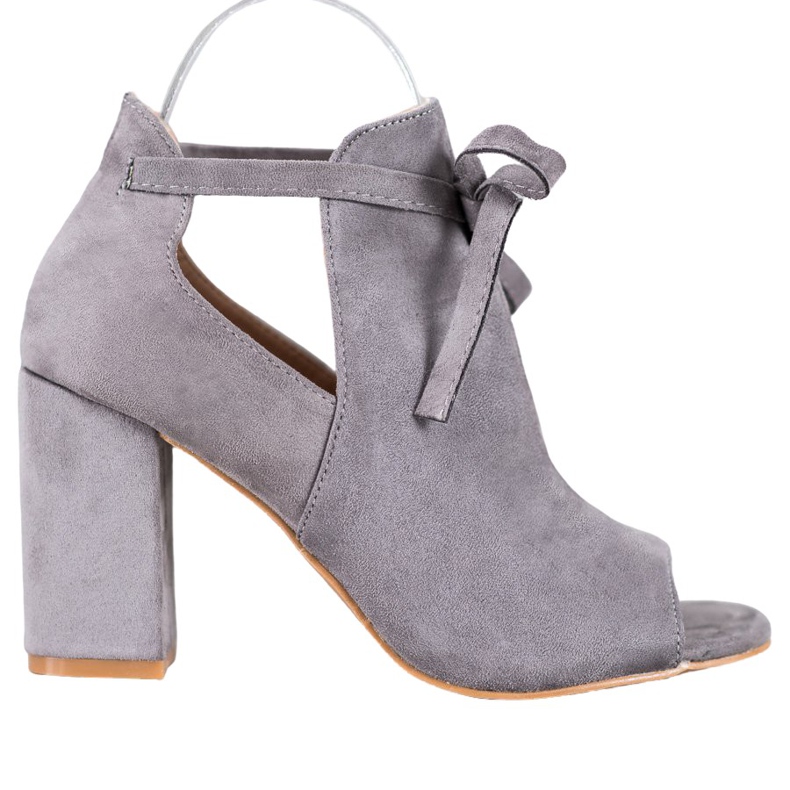 Botas VINCEZA con punta abierta atada gris