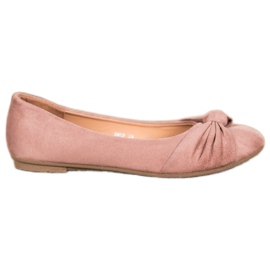 Clowse Cómodas bailarinas de gamuza rosa