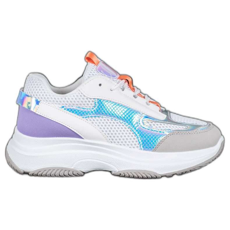 Bona Zapatillas blancas con malla blanco violeta gris multicolor Bona Zapatillas blancas con malla blanco violeta gris multicolor