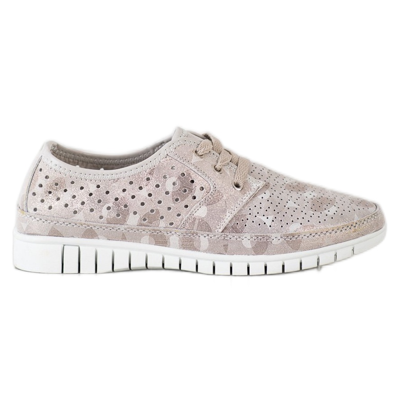 Kylie Brogues de cuero en la plataforma multicolor gris