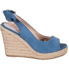 Goodin Sandalias de alpargatas atadas azul