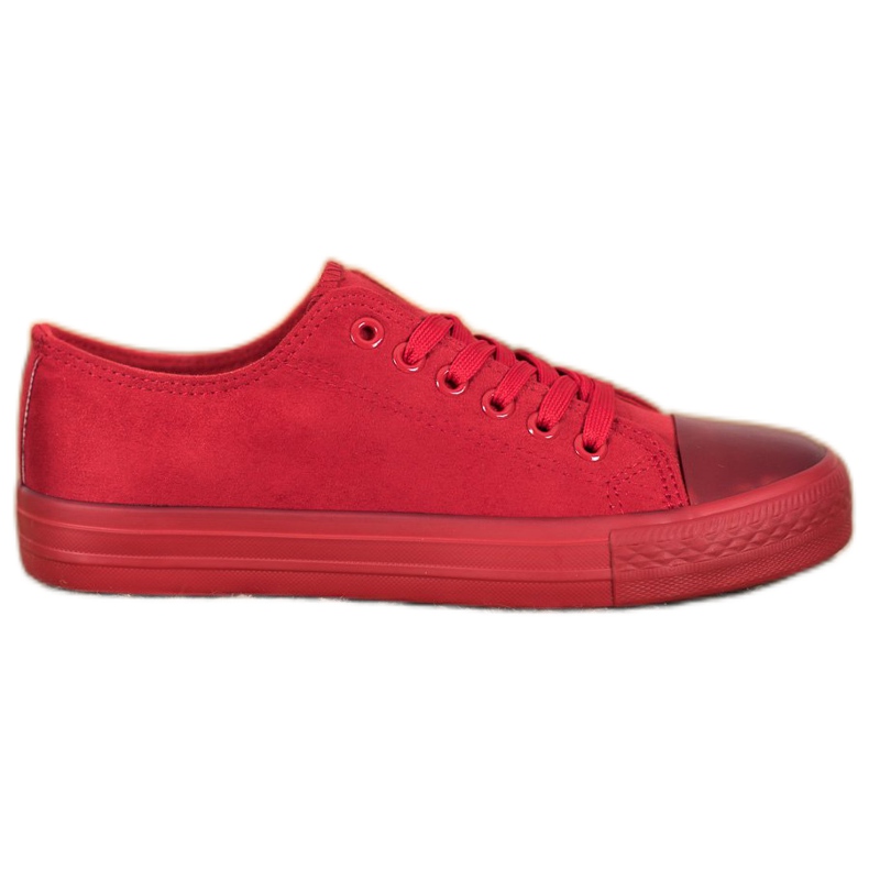 SHELOVET Zapatillas de gamuza rojo