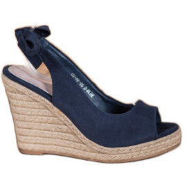 Goodin Sandalias de alpargatas atadas azul marino