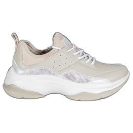 Kylie Zapatillas cómodas en la plataforma beige gris