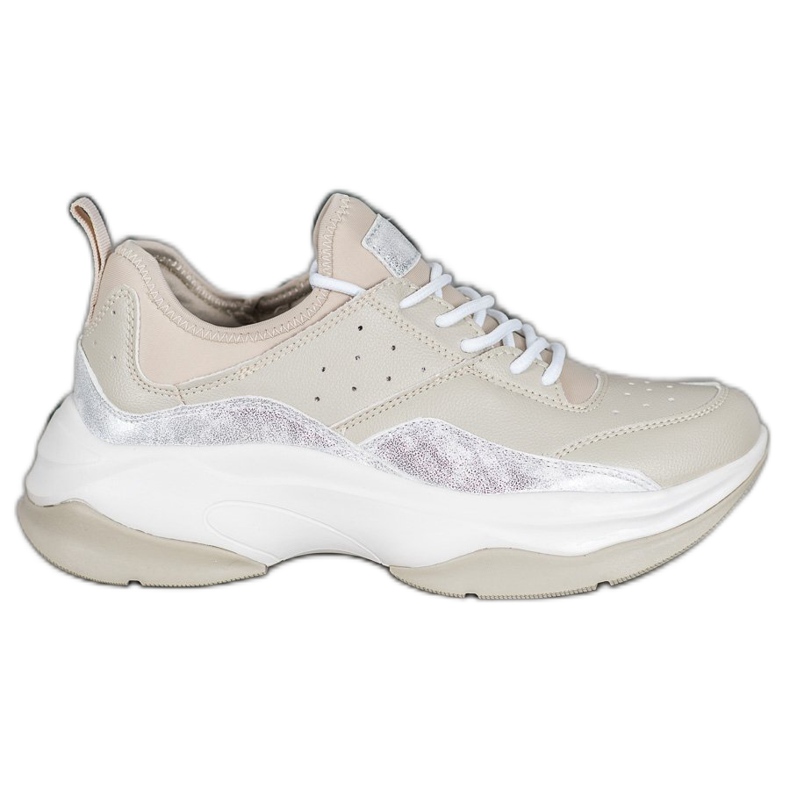Kylie Zapatillas cómodas en la plataforma beige gris