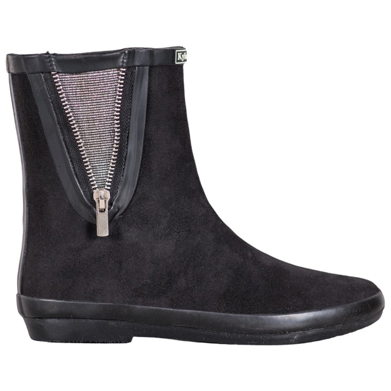 Kylie Chanclos de gamuza con cremallera negro