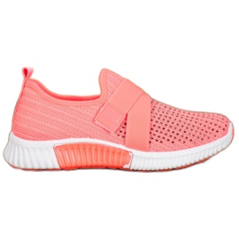 SHELOVET Slipons rosa con cristales multicolor rosado