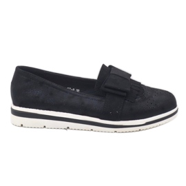 Zapatos negros mate en la cuña YT-8