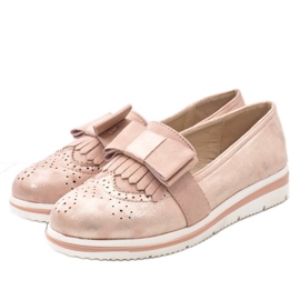 Zapatos rosa mate en la cuña YT-8