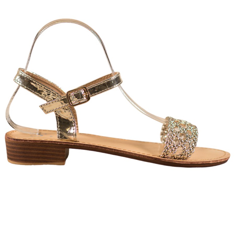 Small Swan Sandalias trenzadas elegantes dorado