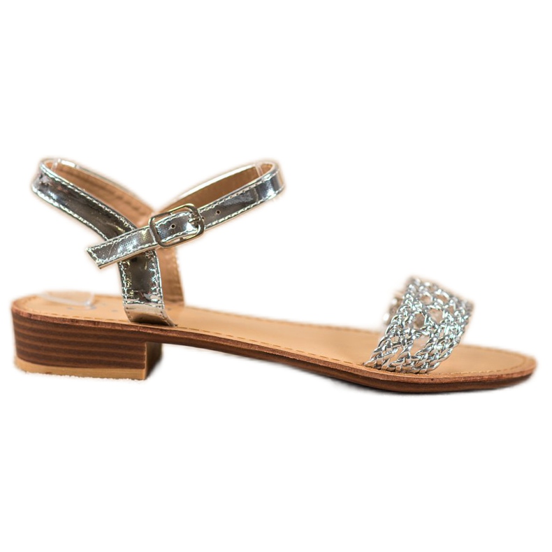 Small Swan Sandalias trenzadas elegantes gris