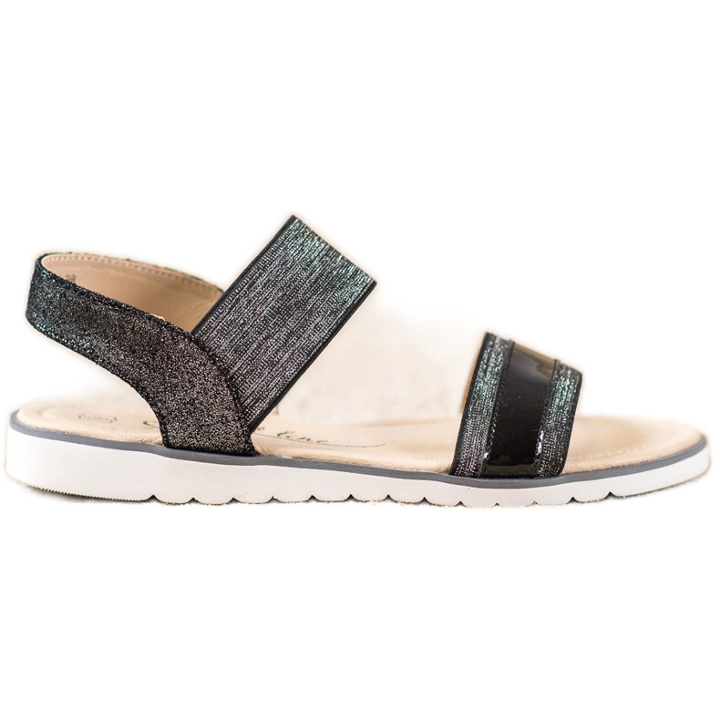 Filippo Sandalias sin cordones con purpurina negro