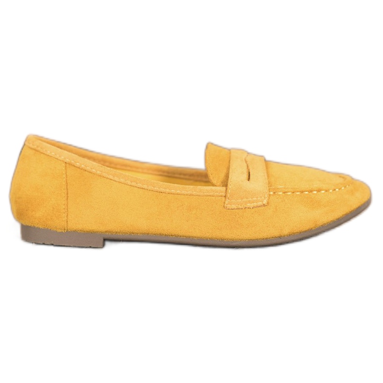 SHELOVET Mocasines casuales de gamuza amarillo