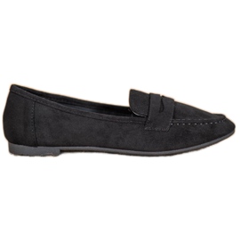 SHELOVET Mocasines casuales de gamuza negro