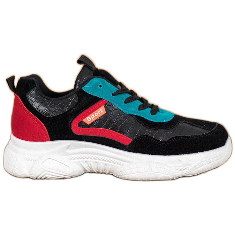 SHELOVET Zapatillas deportivas de gamuza negro multicolor