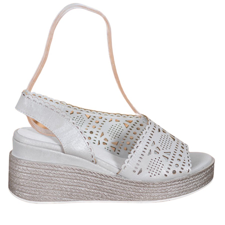 Goodin Sandalias de cuña caladas gris