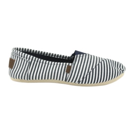 Wishot Zapatilla cómoda y moderna a rayas 32-065, blanco y azul