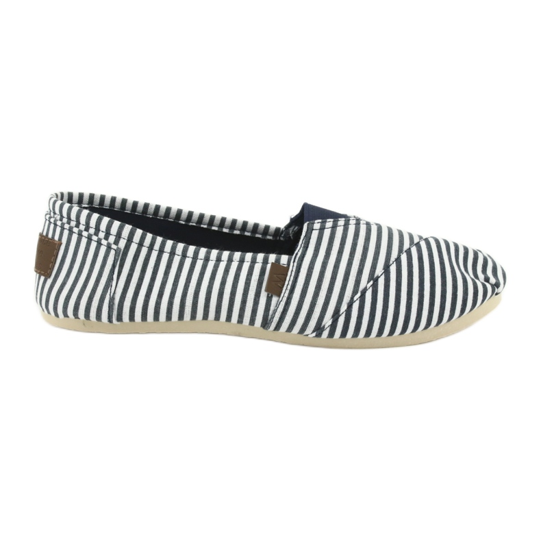 Wishot Zapatilla cómoda y moderna a rayas 32-065, blanco y azul