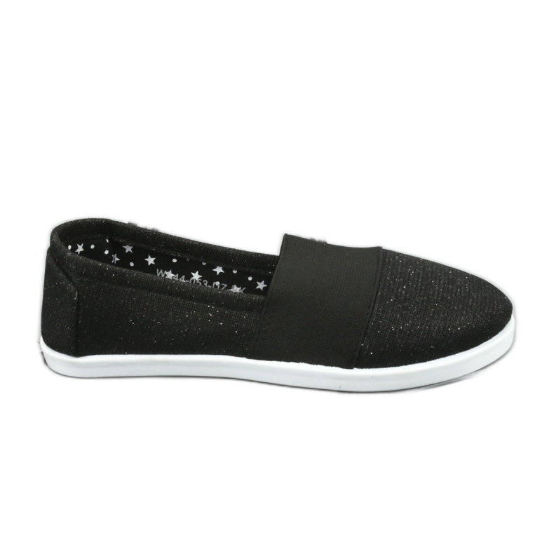 Wishot Zapatillas de zapatillas negras y descuidadas de niñas 44-053 negro