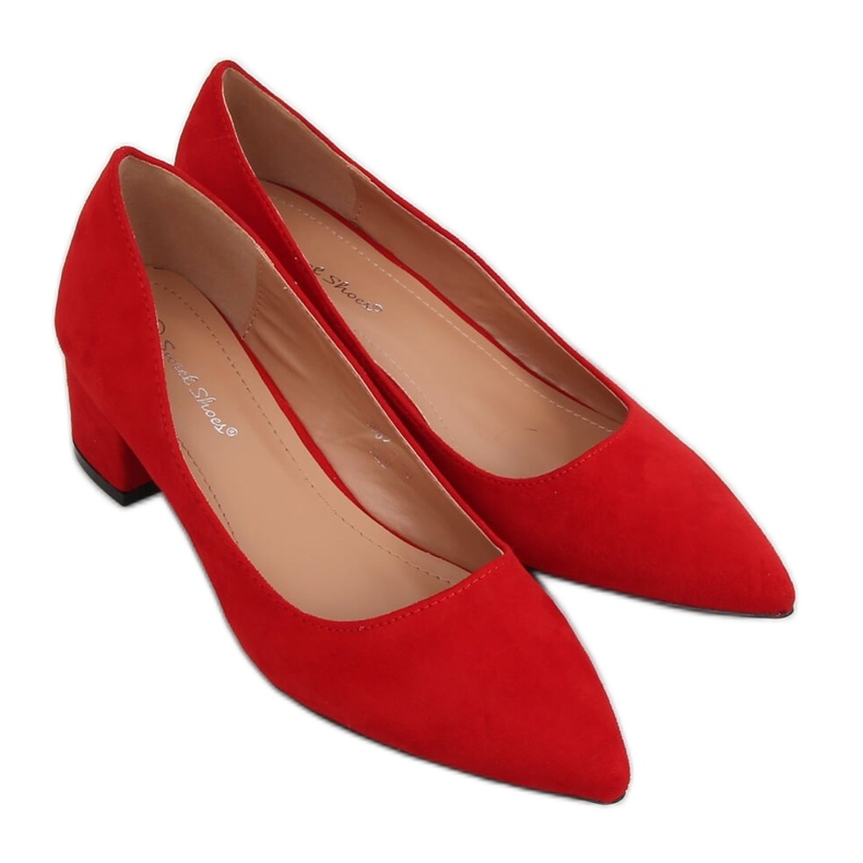 Salón tacones bajos rojo 3837 Rojo