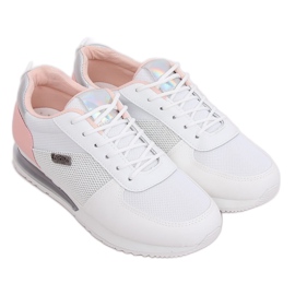 Zapatillas deportivas de mujer blancas y rosas C013 Blanco rosado