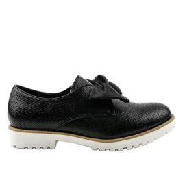 Zapatos negros sin cordones con lazo RS-WED2