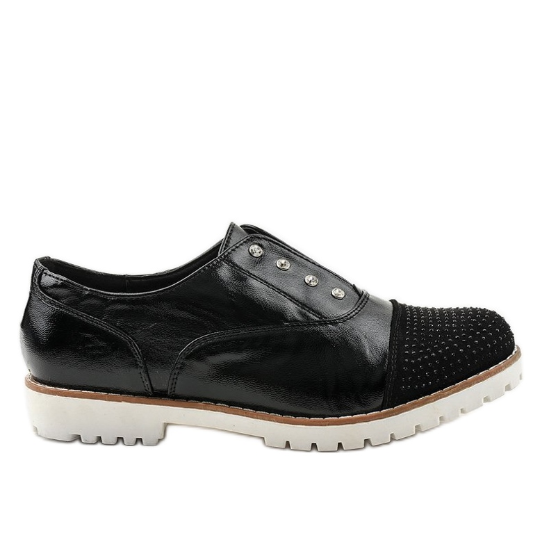 Zapatos negros sin cordones con tachuelas GF-FD9