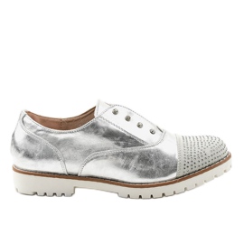 Zapatos plateados sin cordones con tachuelas GF-FD9 plata