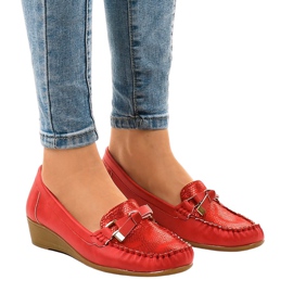 Zapato cuña rojo mate BO-303