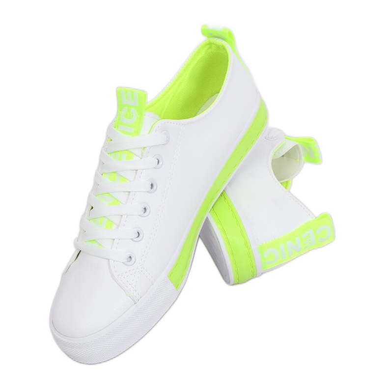Zapatillas de mujer blancas y verdes A88-23 Verde blanco