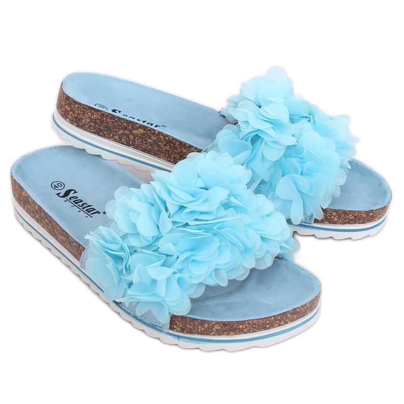 Pantuflas Flower Power azul BG47P LT.BLUE