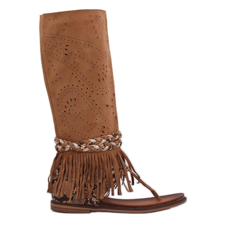 Chanclas boho con camel NS130P Camello marrón Chanclas boho con camel NS130P Camello marrón