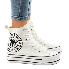 Deportivas cuña blancas W08 blanco