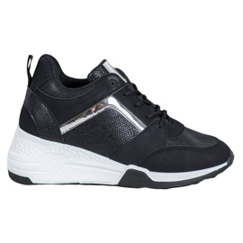 SHELOVET Zapatillas de deporte de cuña negro