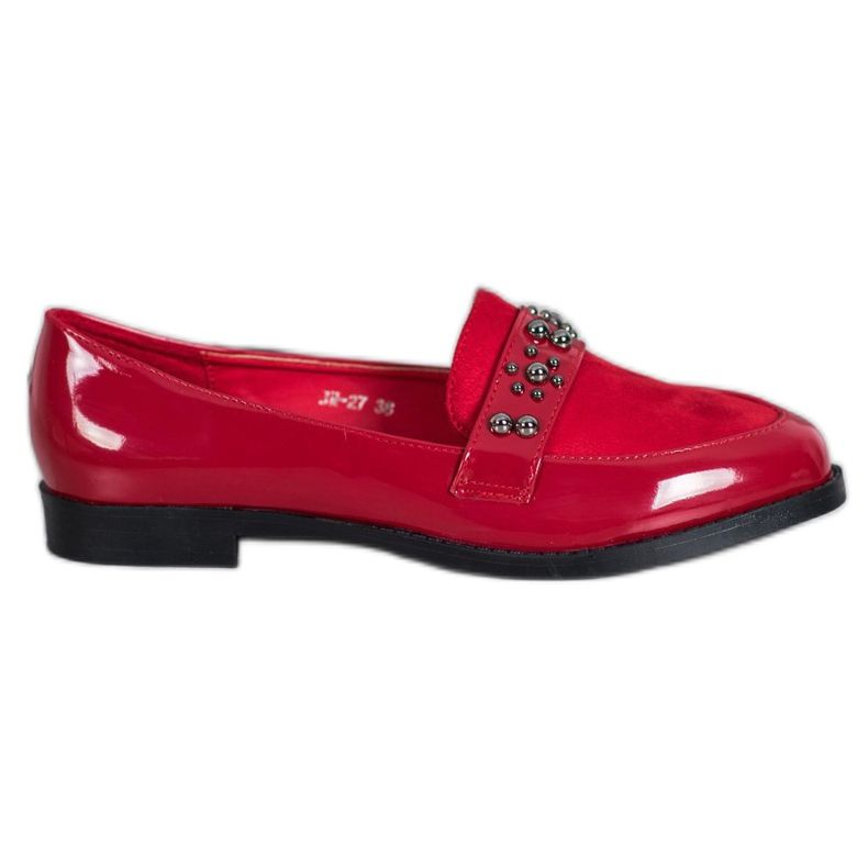 SHELOVET Mocasines lacados rojo