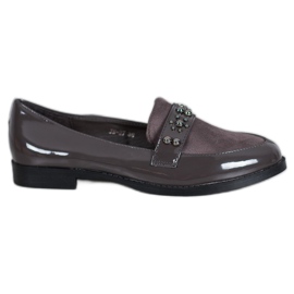 SHELOVET Mocasines lacados gris