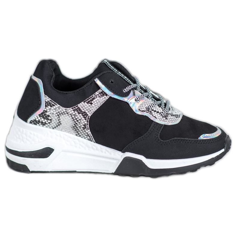 SHELOVET Zapatillas con estampado de serpiente negro