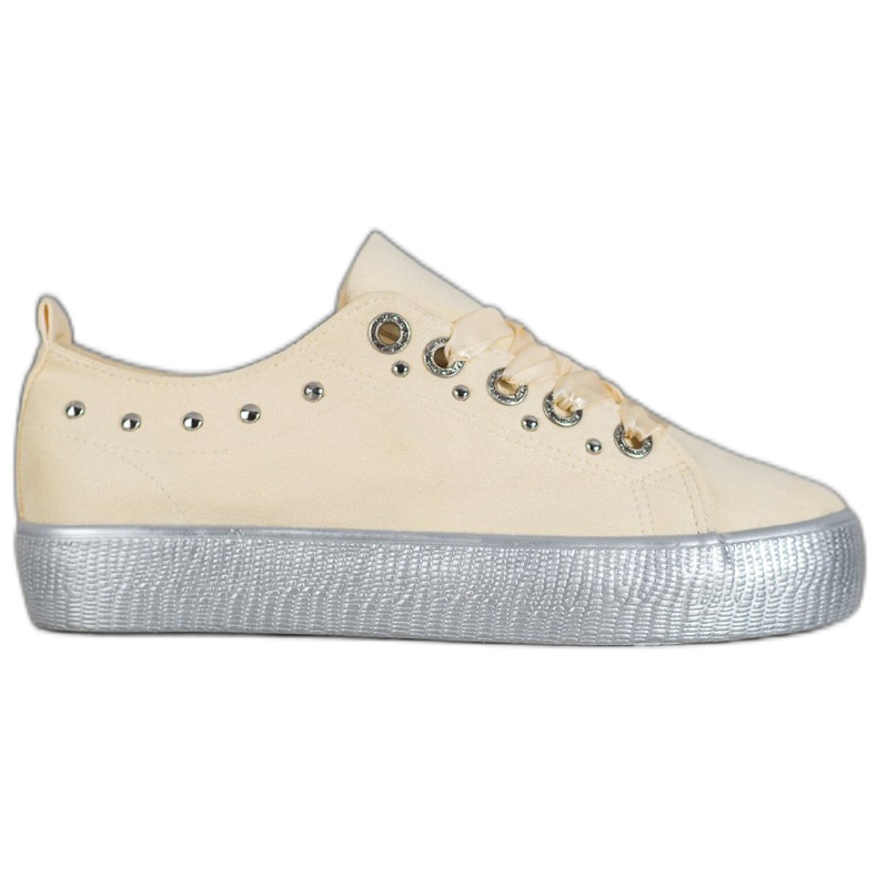 SHELOVET Zapatillas de gamuza amarillo