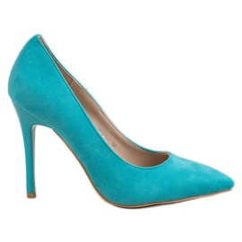 R'S Tacones de ante azul R'S Tacones de ante azul