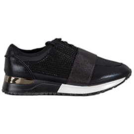 SHELOVET Calzado deportivo con cristales negro