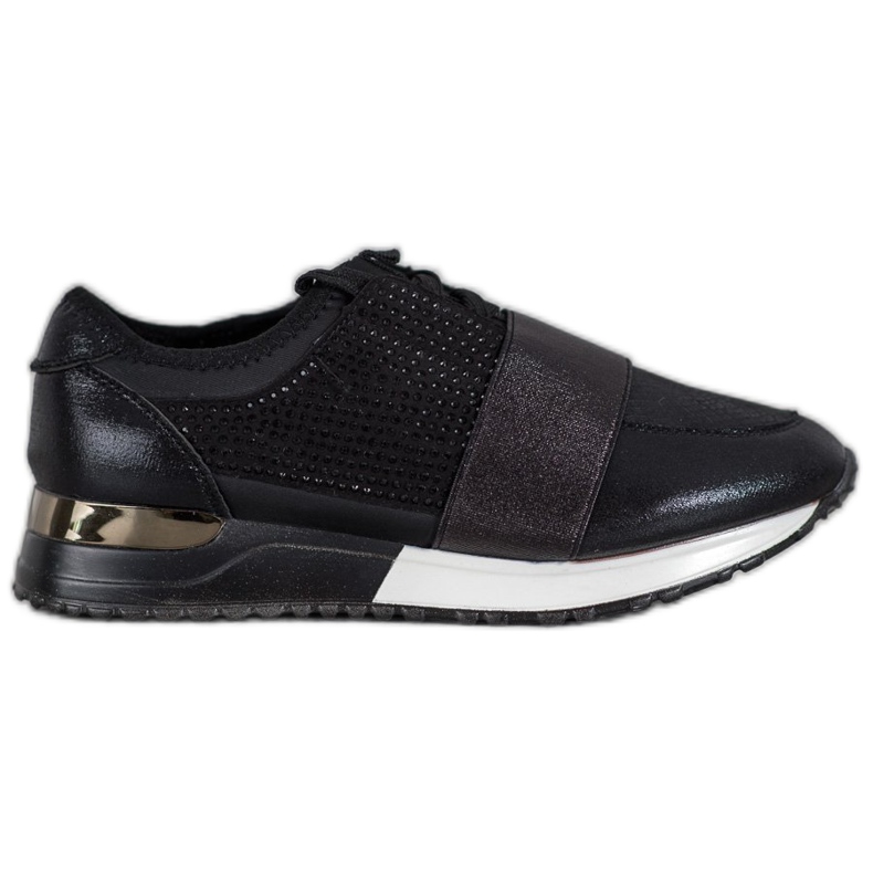 SHELOVET Calzado deportivo con cristales negro