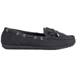 Diamantique Mocasines de piel ecológica negro